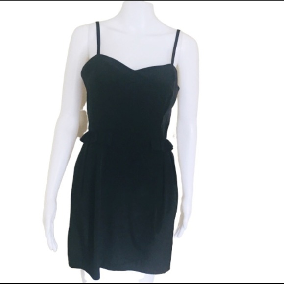 FOREVER 21 Slip Dress With Ruffle Trim Detail & Pockets Black Size Small - Picture 1 of 7